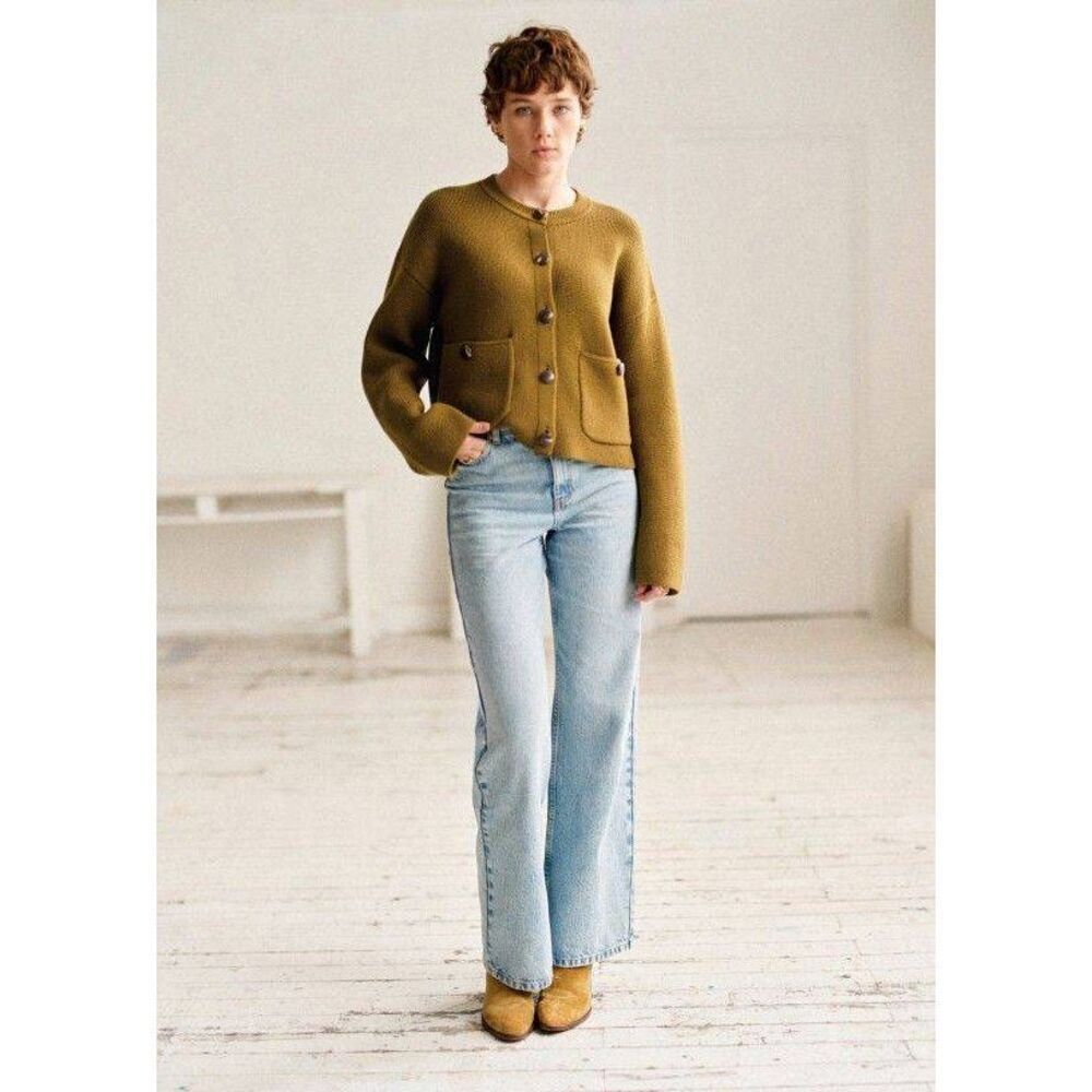 Sezane Valerio Jacket Olive Green Size XS - Picture 2 of 11